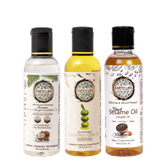 Earth Like Extra Virgin Olive Oil Imported | Extra Virgin Coconut Oil | Wood Pressed Black Sesame Gingelly Oil | 100% Pure & Natural | Hair care & Skin Care Combo (pack of 3) (100ml)