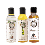 Earth Like Extra Virgin Olive Oil Imported | Extra Virgin Coconut Oil | Wood Pressed Black Sesame Gingelly Oil | 100% Pure & Natural | Hair care & Skin Care Combo (pack of 3) (100ml)