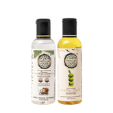 EARTH LIKE Cold Pressed Extra Virgin Coconut Oil | 100ML Extra Virgin Olive Oil | Natural Enriching & Nourishing Oil Bottle for Skin, Hair Growth (100 ml Combo)(pack of 2)