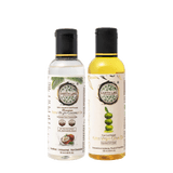 EARTH LIKE Cold Pressed Extra Virgin Coconut Oil | 100ML Extra Virgin Olive Oil | Natural Enriching & Nourishing Oil Bottle for Skin, Hair Growth (100 ml Combo)(pack of 2)