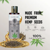 EarthLike Cold Pressed Hemp Seed Oil 100ml| 100% Pure & Unrefined | Glow Boosting, Hydrating Skin & Hair Oil
