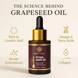 Earth Like Grapeseed Oil 30ml – Cold Presssed ,Lightweight facial Oil for Acne-prone Skin & Hair Nourishment