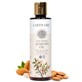 EARTH LIKE Cold Pressed Almond Oil for Hair Growth, Strong Hair & Healthy Glowing Skin| All Hair & Skin Types | Sulphate & Parabean Free, No Mineral & Silicon Oil