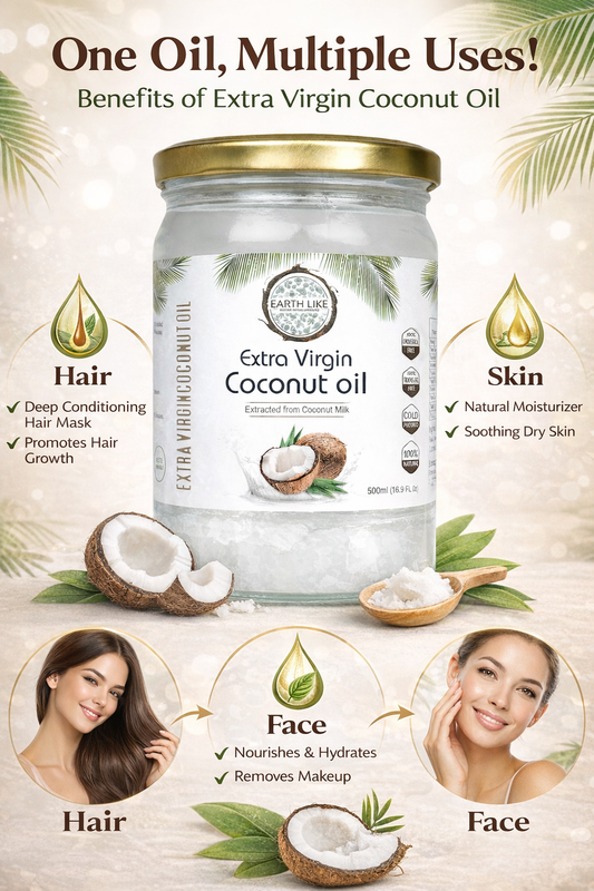 Extra Virgin Coconut Oil for Hair, Skin & Face: One Oil, Multiple Uses