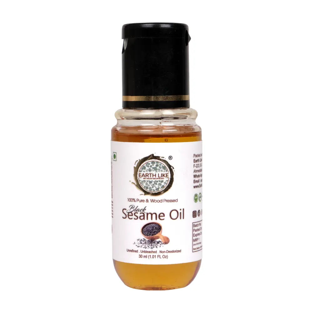 Earth Like Wood Pressed Black Sesame Gingelly Oil(Pure Kolhu/Kachi Ghani/cold pressed) Hair Skin Care