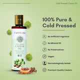 EARTH LIKE Cold Pressed Castor Oil (200ml) for Healthy Hair and Skin | Nourishes, Deeply Moisturizes & Promotes Hair Growth | All Hair & Skin Types | Sulphate & Parabean Free, No Mineral & Silicon Oil