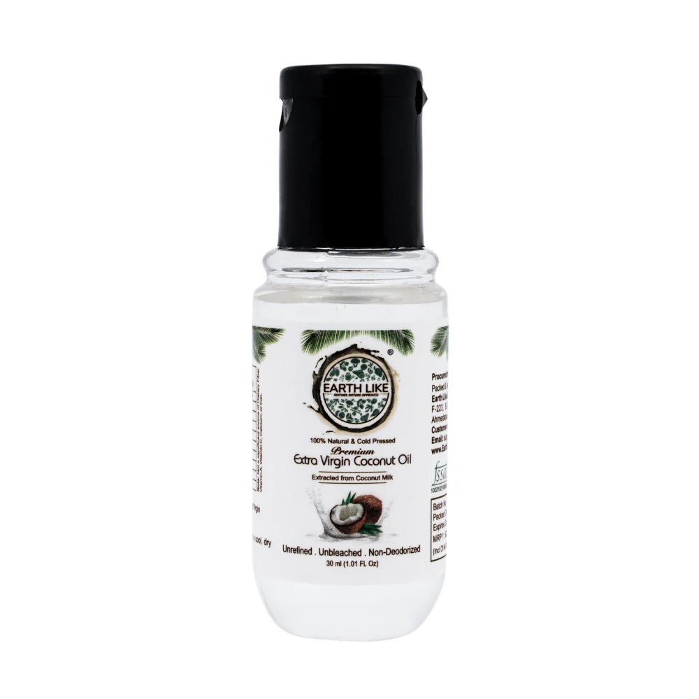 EARTH LIKE Extra Virgin Coconut oil | Best Baby Massage Oil | 100% Pure and Natural | Extracted from Coconut Milk | Cold Pressed Hair Oil