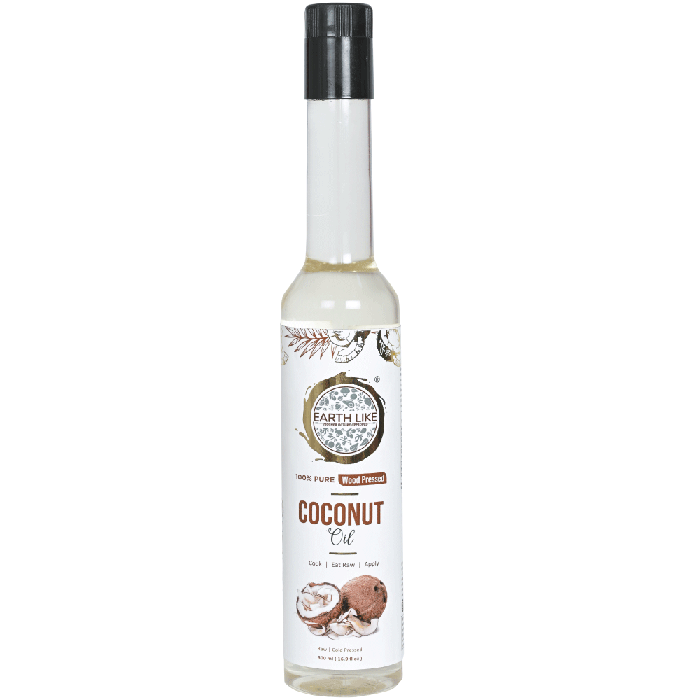 EARTH LIKE Wood Pressed Coconut Oil for Cooking, Skin Massage, Hair Care, Baby Massage |Cold Pressed