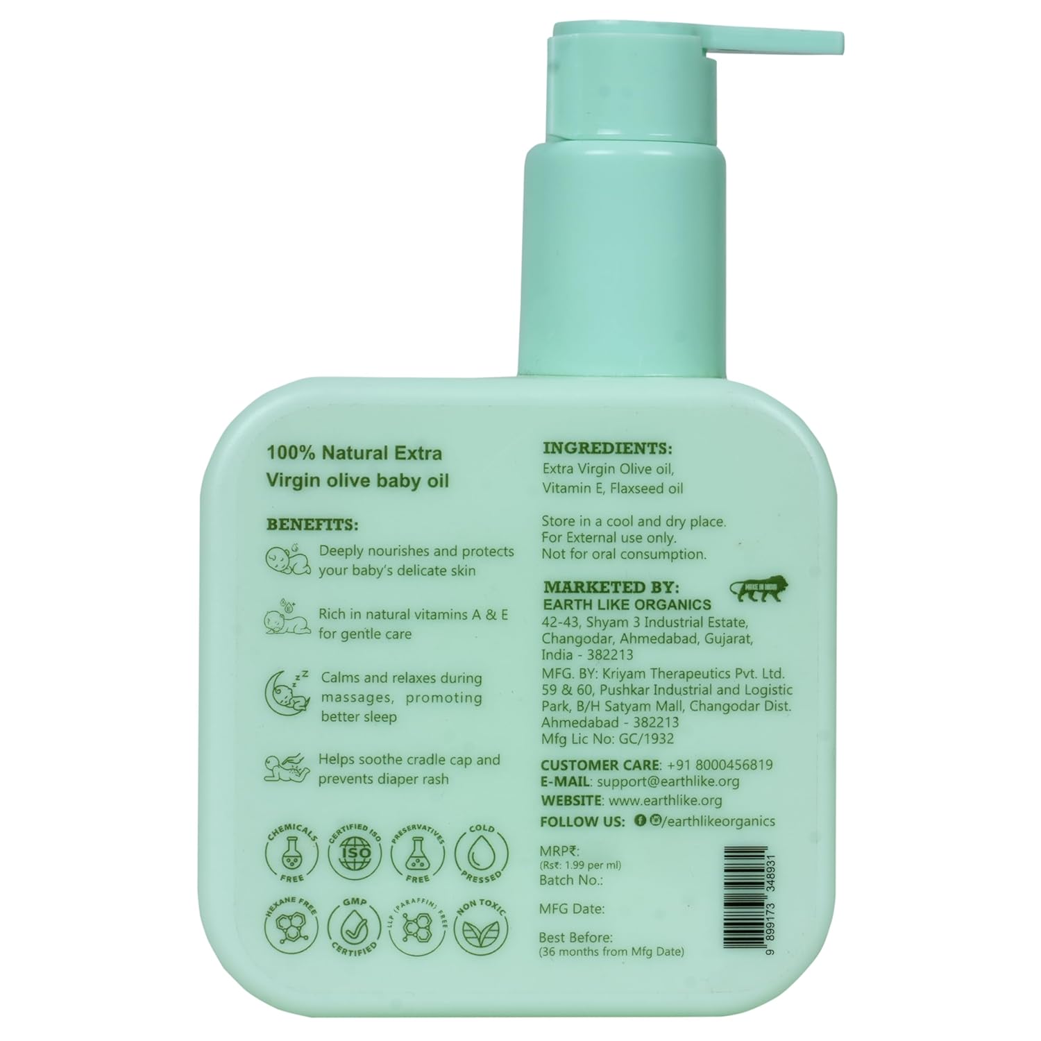 Earth Like Extra Virgin Olive Oil – Pure & Nourishing