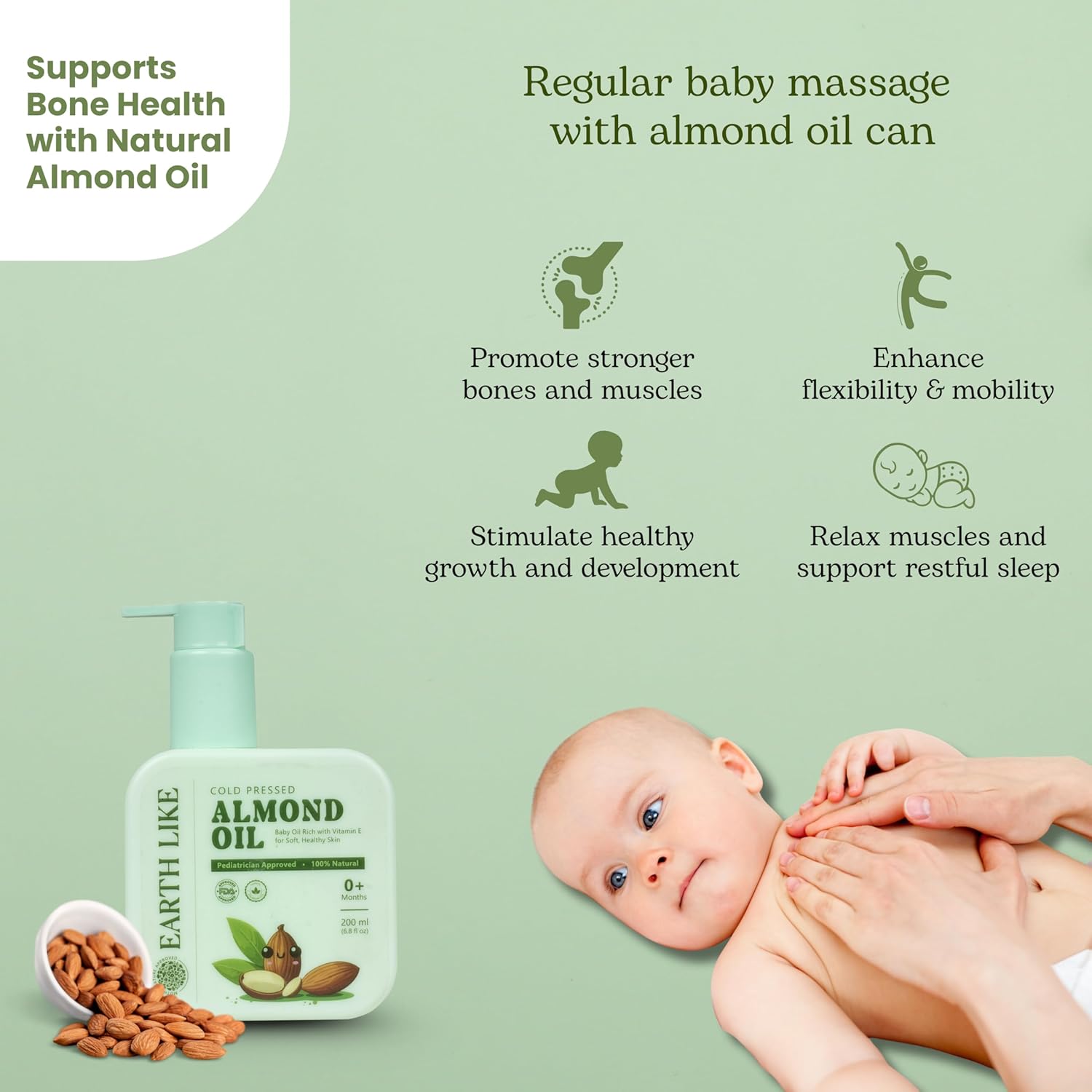 Earth Like Cold Pressed Almond Oil – Rich in Vitamin E