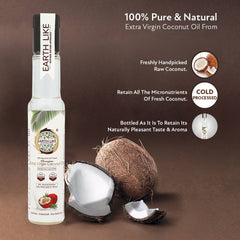 Earth Like - Extra Virgin Coconut Oil | Wood Pressed Black Sesame Gingelly Oil | Cold Pressed Hair Skin Care Oil Combo (Coconut Oil 250 ml + Sesame Oil 250 ml)