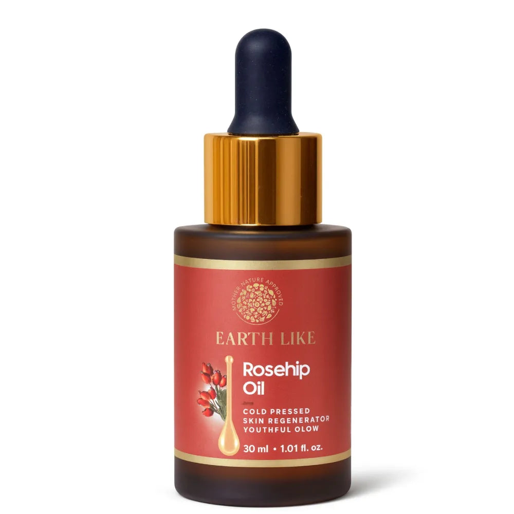 Earth Like Rosehip Oil 30ml – Cold Pressed Oil for Skin Brightening & Anti-Ageing Care