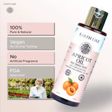 EarthLike 100% Pure Apricot Kernel Oil 100ml | Cold Pressed & Unrefined | Vitamin-Rich Hydration for Skin, Hair & Body