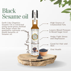 EARTH LIKE Wood Pressed Coconut Oil 500 ml & Wood Pressed Black Sesame 500 ml(Pure Kolhu/Kachi Ghani/Cold Pressed) for Cooking, Skin Massage, Hair Care, Baby Massage (pack of 2)