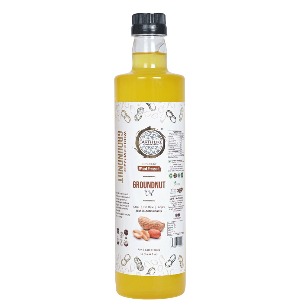 Earth Like – Wood Pressed Groundnut Oil | Cold Pressed | Chekku | Kachi Ghani Healthy edible Oil