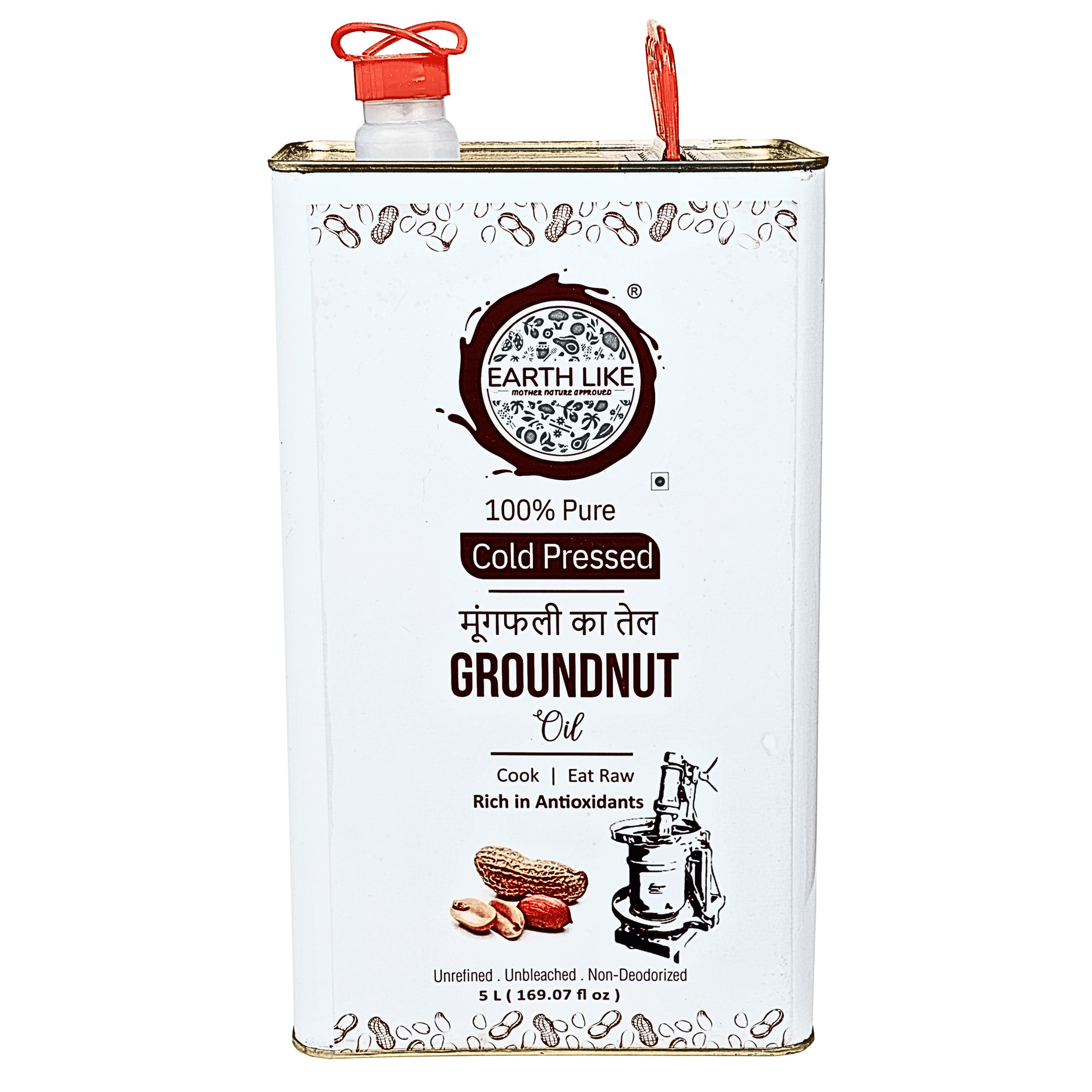 Earth Like – Wood Pressed Groundnut Oil | Cold Pressed | Chekku | Kachi Ghani Healthy edible Oil